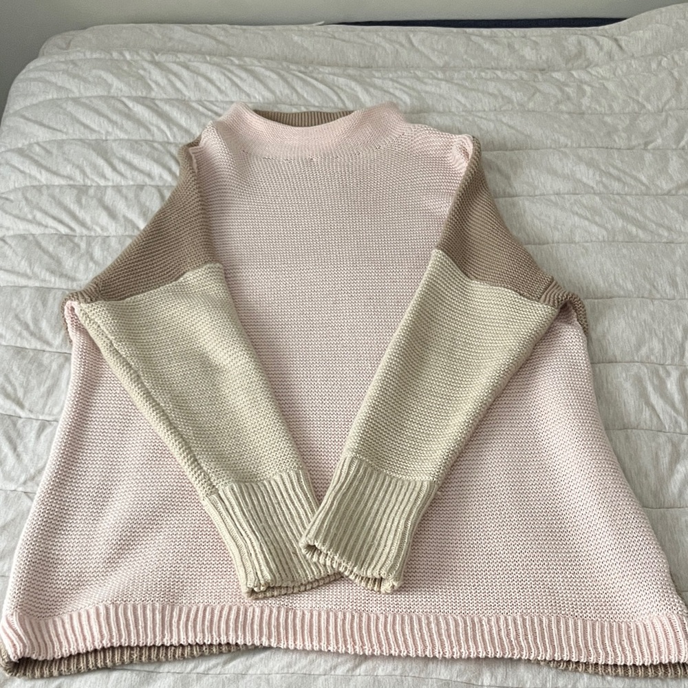 Women's Pink and Cream Sweater